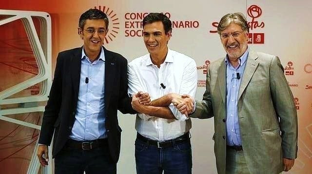 Sánchez, Madina y Tapias en 2014.